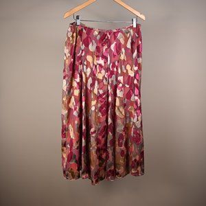 💗HOST PICK💗Jones New York-Deep red and gold 2 layer full skirt. Size 12